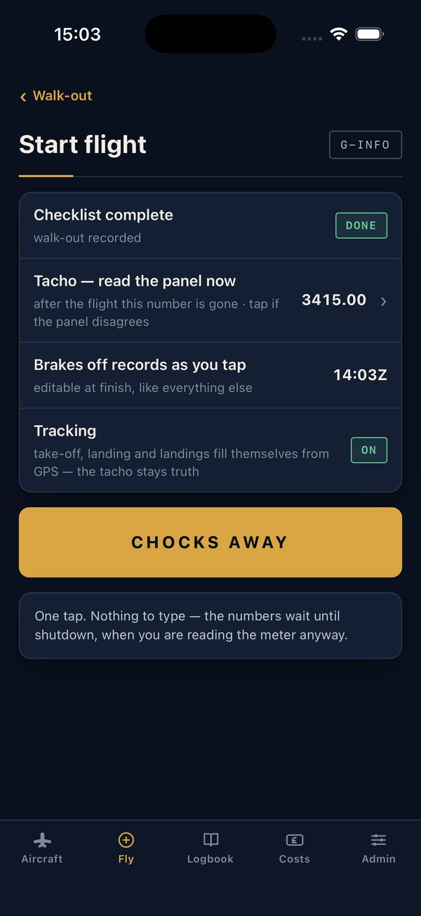 Chocks away screen